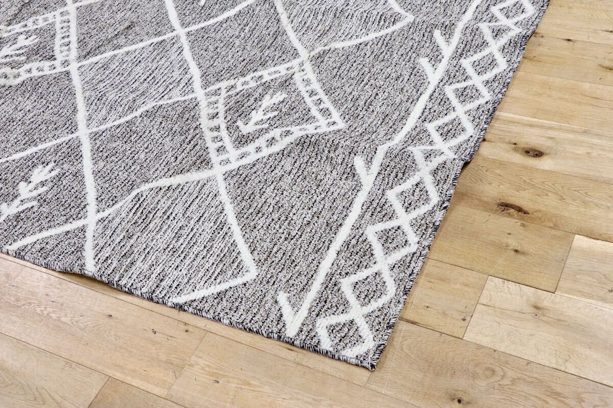 GMHH322D○日本カーペット工業会 カルム ポリプロピレン100% ブラウン ラグ カーペット 絨毯 モデルルーム展示品