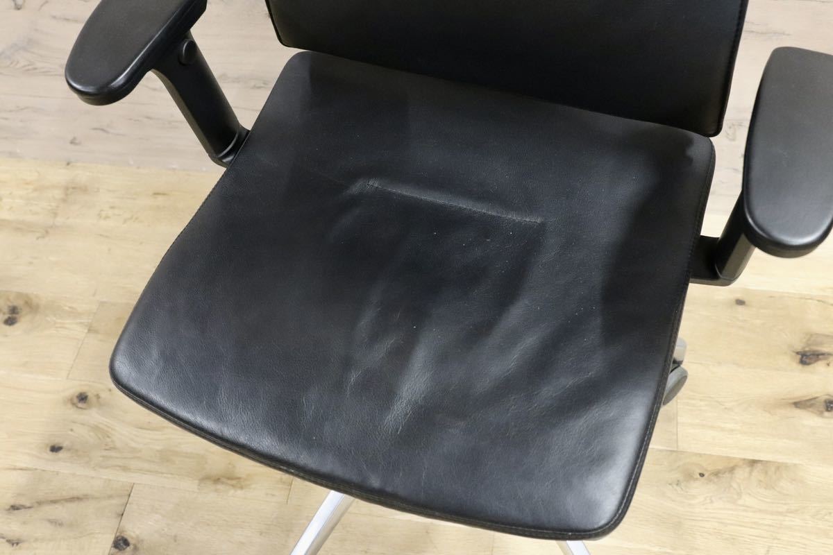 GMGF31○sedus / セダス OPEN UP オープンアップ デスクチェア ハイバックチェア 本革 黒 書斎椅子 オフィスチェア ドイツ 定価約43万