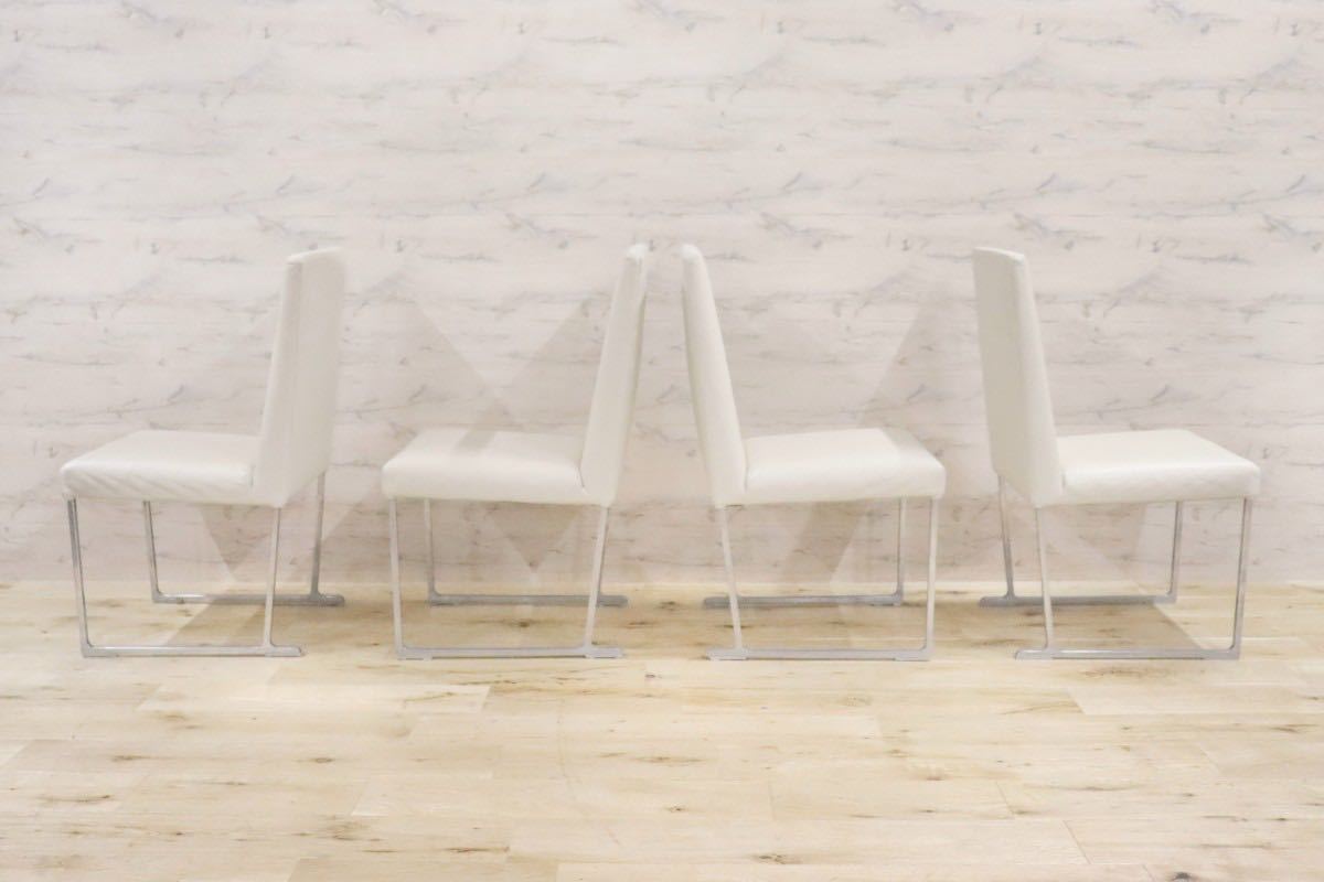 GMGH136○B&B ITALIA / ビーアンドビー Antonio Citterioアントニオ・チッテリオ ダイニングチェア 椅子4脚セット 本革 モダン 定価80万