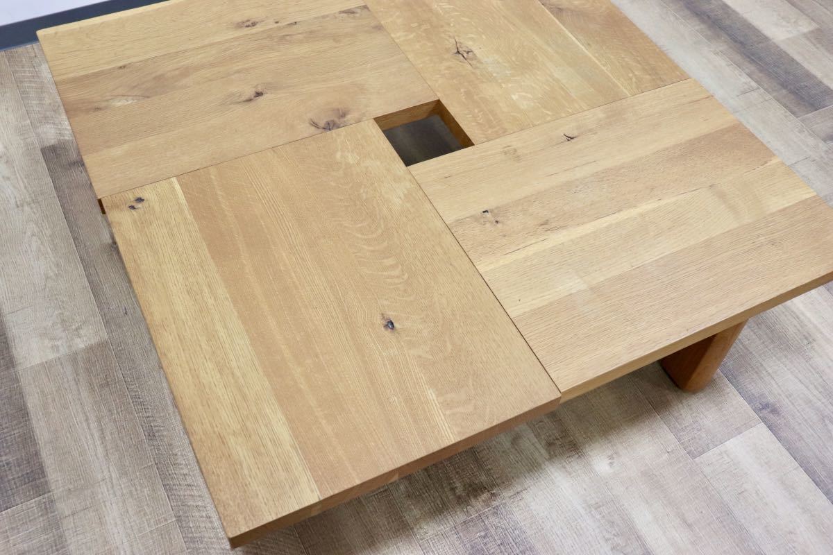 GMGH167○飛騨産業 / HIDA キツツキ 森のことば センターテーブル リビングテーブル ローテーブル オーク無垢材 定価19.3万 展示品
