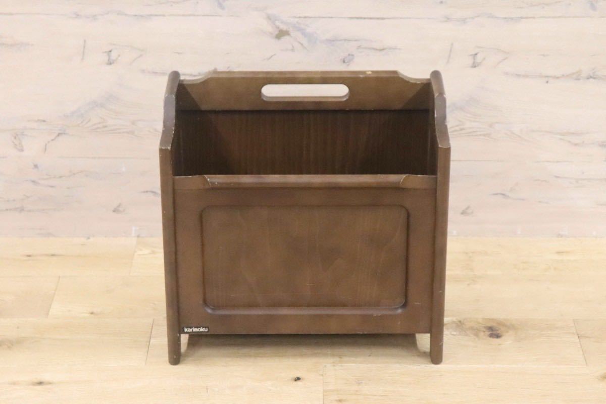 GMGN273○karimoku / カリモク マガジンラック スリッパラック 木製 リビング収納 レトロ カントリー