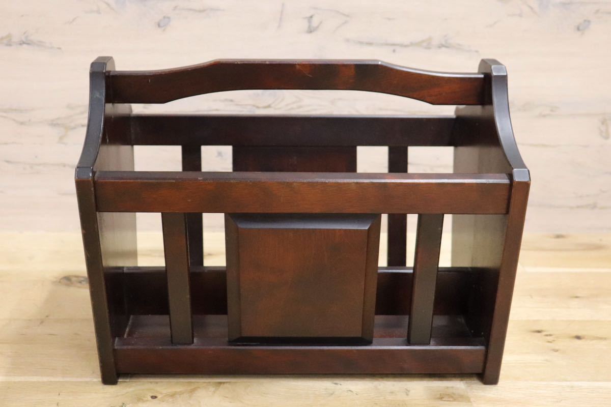 GMGT53○北海道民芸 マガジンラック 本立て 樺材 雑誌入れ ラック オールド モダン 和室 座敷 民芸家具