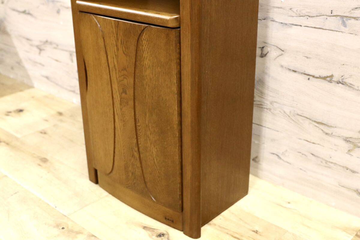 GMHS262○浜本工芸 / HAMAMOTO 電話台 収納棚 楢材 ブラウン 国産家具 花台 飾り台 約5.5万