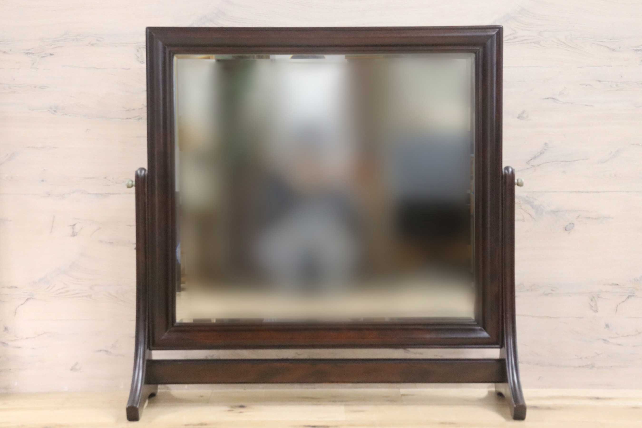 GMGH296○松本民芸家具 スタンドミラー 姿見 置き鏡 卓上ミラー 最高峰 ミズメザクラ 昭和レトロ 国産家具 定価約14万