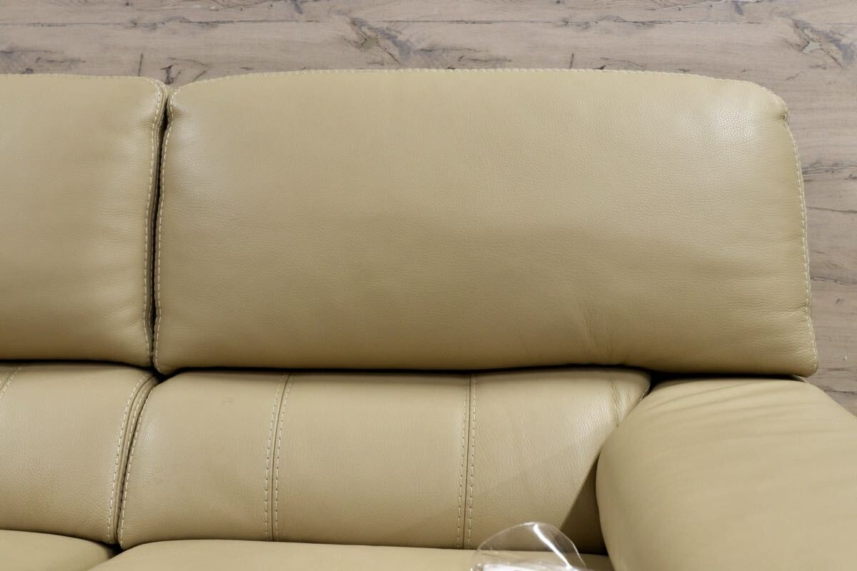 GMIH99○GAMMA ARREDAMENT / ガンマアレダメンティ 2人掛けソファ ラブソファ 本革 ベージュ ユーロカーサ取扱い イタリア 定価約70万