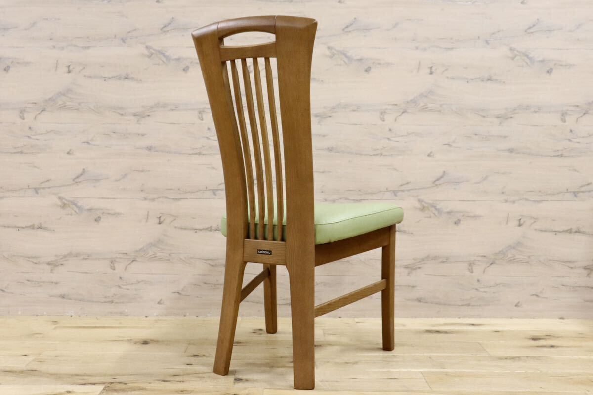 GMHS223C○karimoku / カリモク ダイニングチェア アームレスチェア 椅子 カントリー モダン レトロ オーク 合皮 グリーン 国産家具