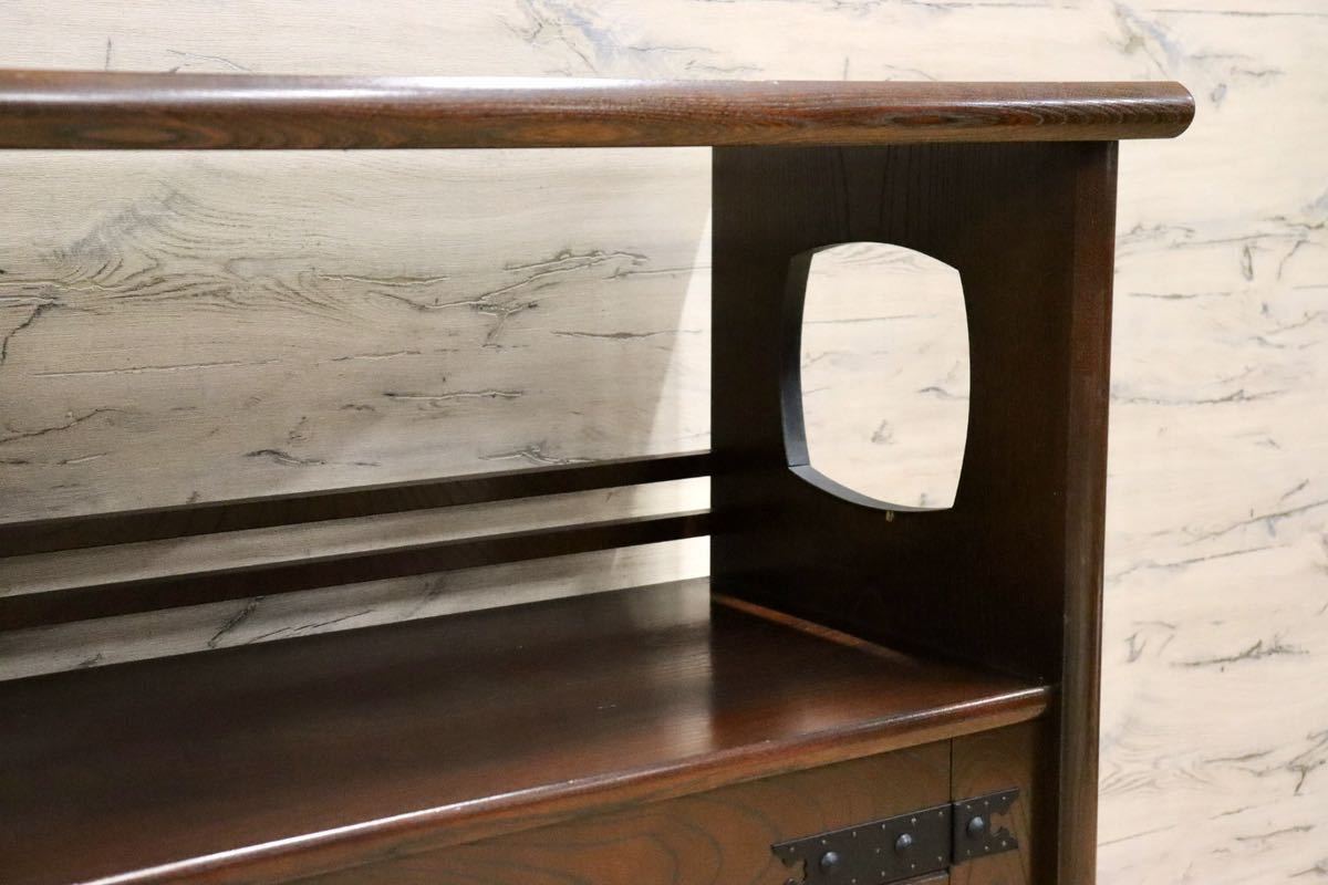 GMGS78○茶箪笥 茶棚 飾り棚 収納棚 民芸家具 欅 和家具 和室 座敷 古民家 レトロ アンティーク 和モダン