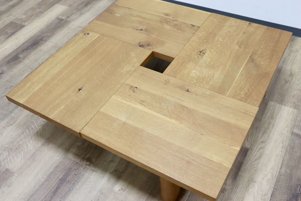 GMGH167○飛騨産業 / HIDA キツツキ 森のことば センターテーブル リビングテーブル ローテーブル オーク無垢材 定価19.3万 展示品
