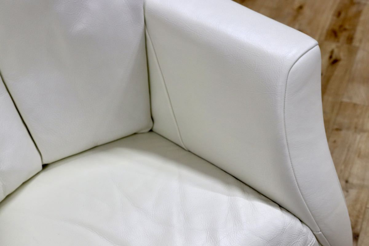 GMGO10○Gallery-M / ギャラリーエム ACTUS アクタス ドイツ 総本革 1人掛けソファ シングルソファ ラウンジチェア 白 高級 モダン