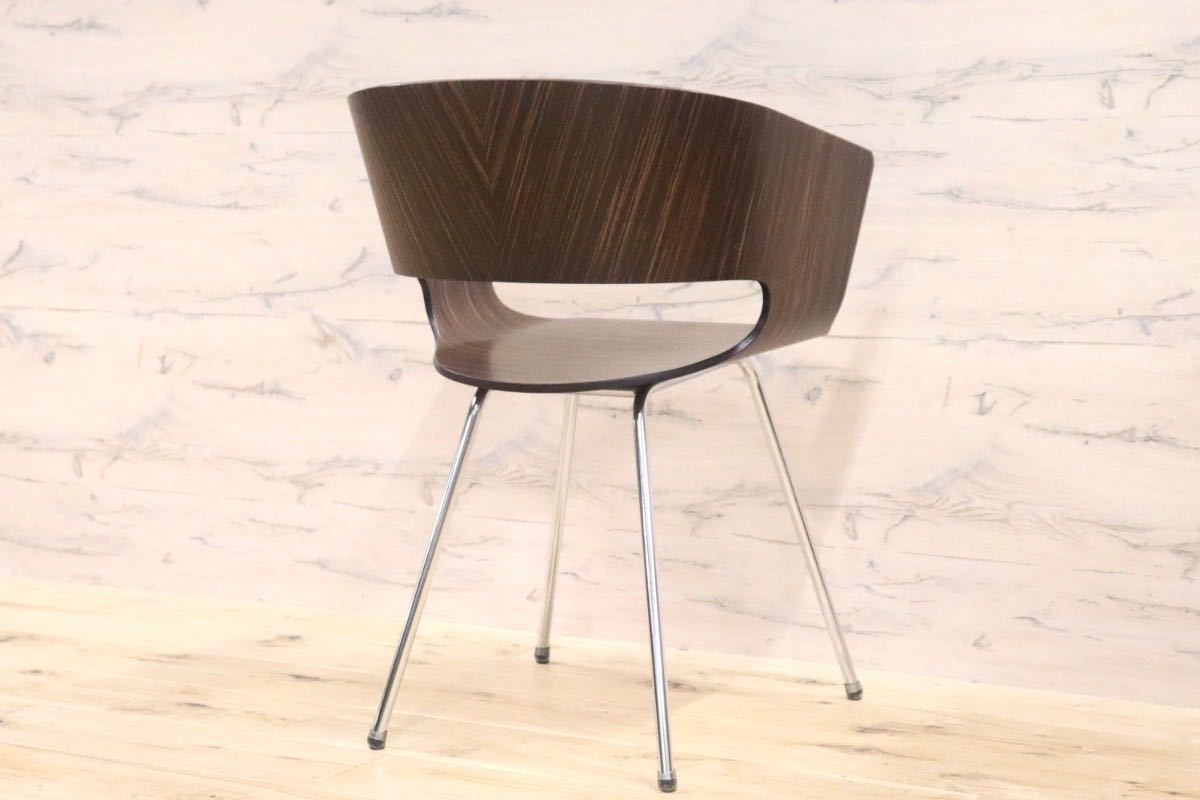 GMGN144○モダン ダイニングチェア ミーティングチェア アームチェア プライウッド 椅子 曲木 金属フレーム