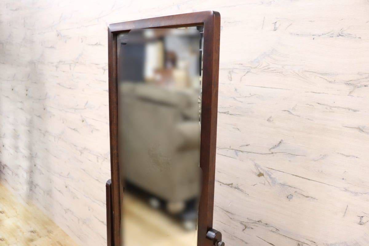 GMFK568○北海道民芸家具 姿見 全身鏡 スタンドミラー ウォールミラー 鏡 和モダン 樺材 飛騨 伝統工芸 定価約10万