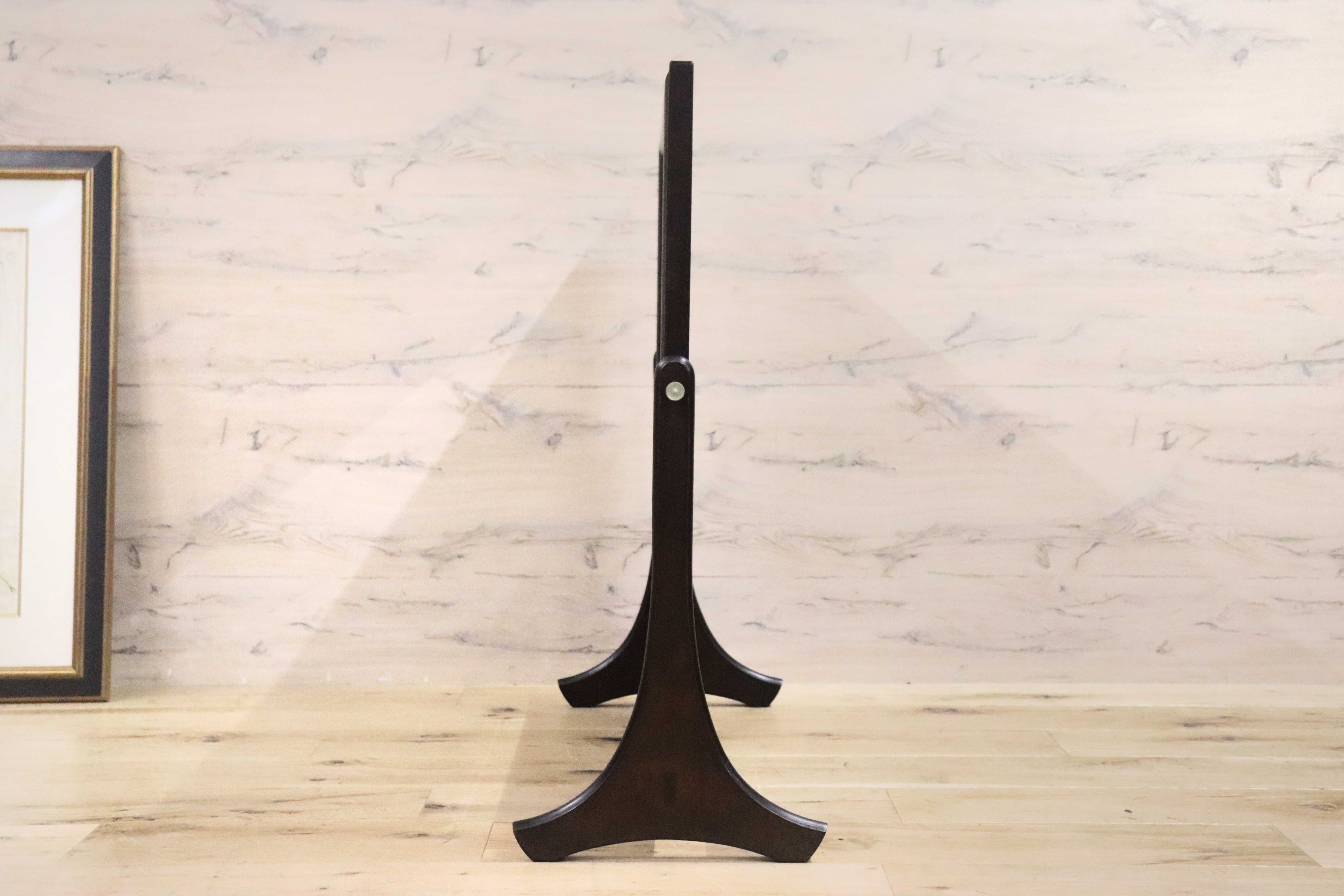 GMGH296○松本民芸家具 スタンドミラー 姿見 置き鏡 卓上ミラー 最高峰 ミズメザクラ 昭和レトロ 国産家具 定価約14万