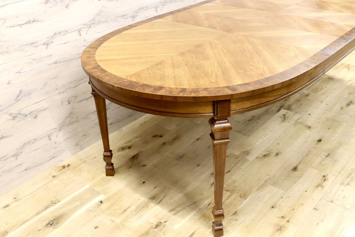 GMFS409○DREXEL HERITAGE / ドレクセルヘリテイジ トライユン 伸長式 ダイニングテーブル エクステンション 定価約61万 リペア済み 希少
