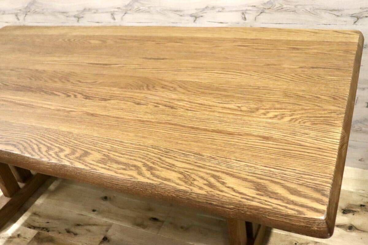 GMHH78○オーク無垢材 ダイニングテーブル 食卓テーブル 作業台 机 なぐり加工 和モダン ナチュラル カントリー レトロ 古民家 定価約15万