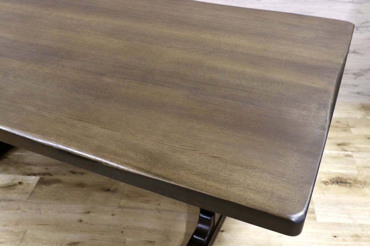 GMGH517○柏木工 / KASHIWA ウィルダネス WILDERNESS ダイニングテーブル 楢無垢材 レトロ カントリー 飛騨家具 約38万 リペア済み