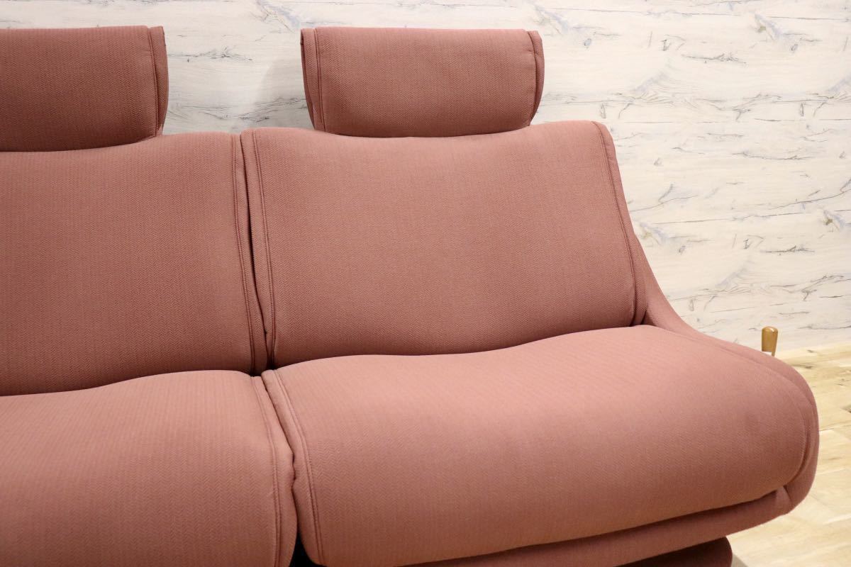 GMGN265○karimoku / カリモク UA4262VB 2人掛けソファ ラブソファ リクライニングソファ ファブリック 国産家具 定価約22万 展示品