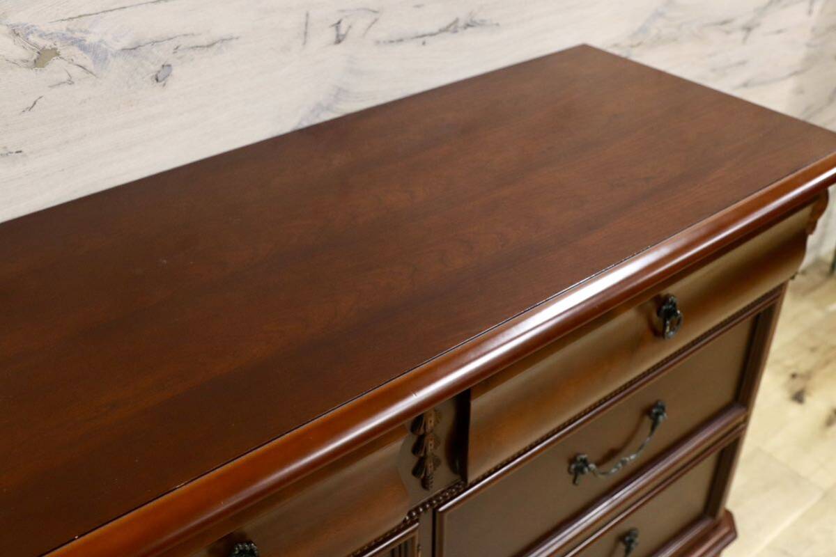 GMHS138○Lynn Hollyn / リンホーリン サイドボード リビングボード チェスト 定価約38万 収納家具 エレガント クラシック IDC大塚家具