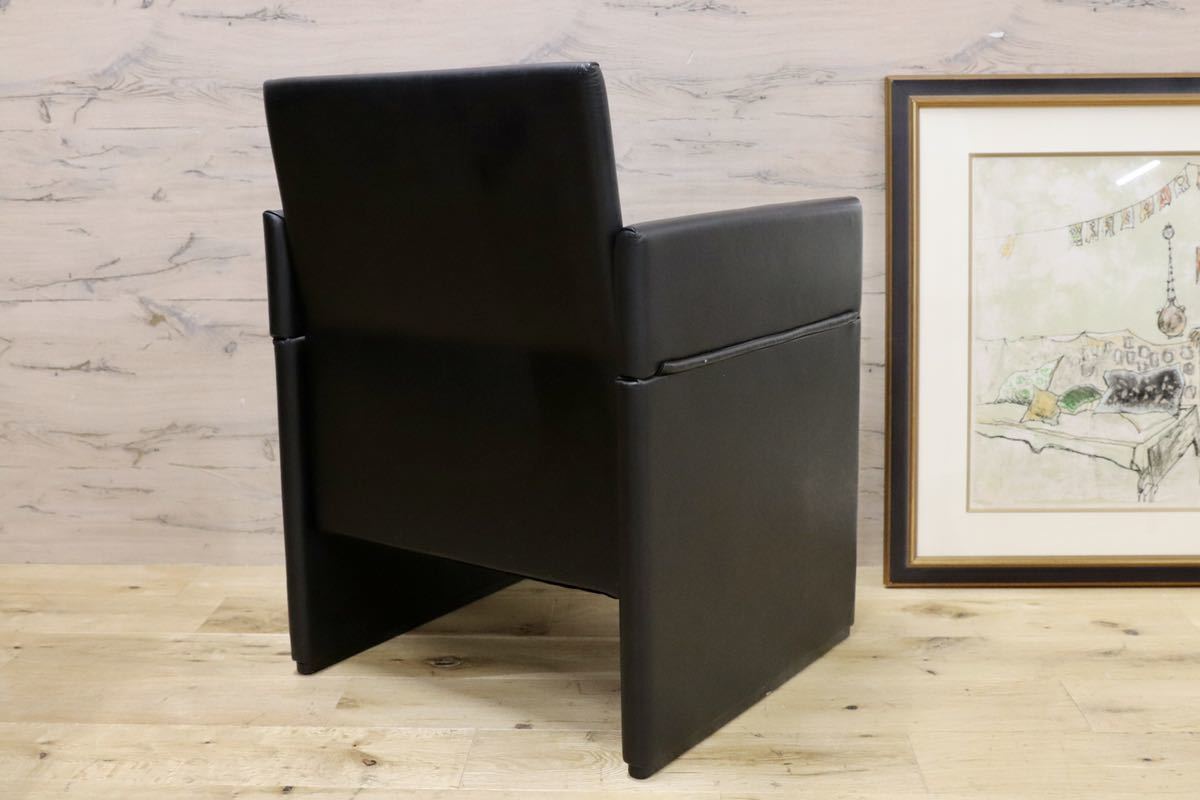 GMGK341A○Artfort / アーティフォート イージーチェア 黒 本革 イタリアモダン ヴィンテージ 稀少 検)cassina マリオベリーニ ブレイク