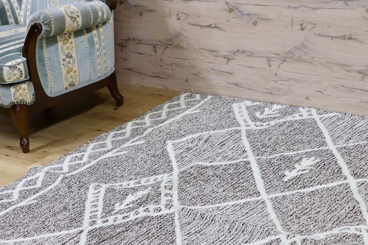 GMHH322C○日本カーペット工業会 カルム ポリプロピレン100% ブラウン ラグ カーペット 絨毯 モデルルーム展示品