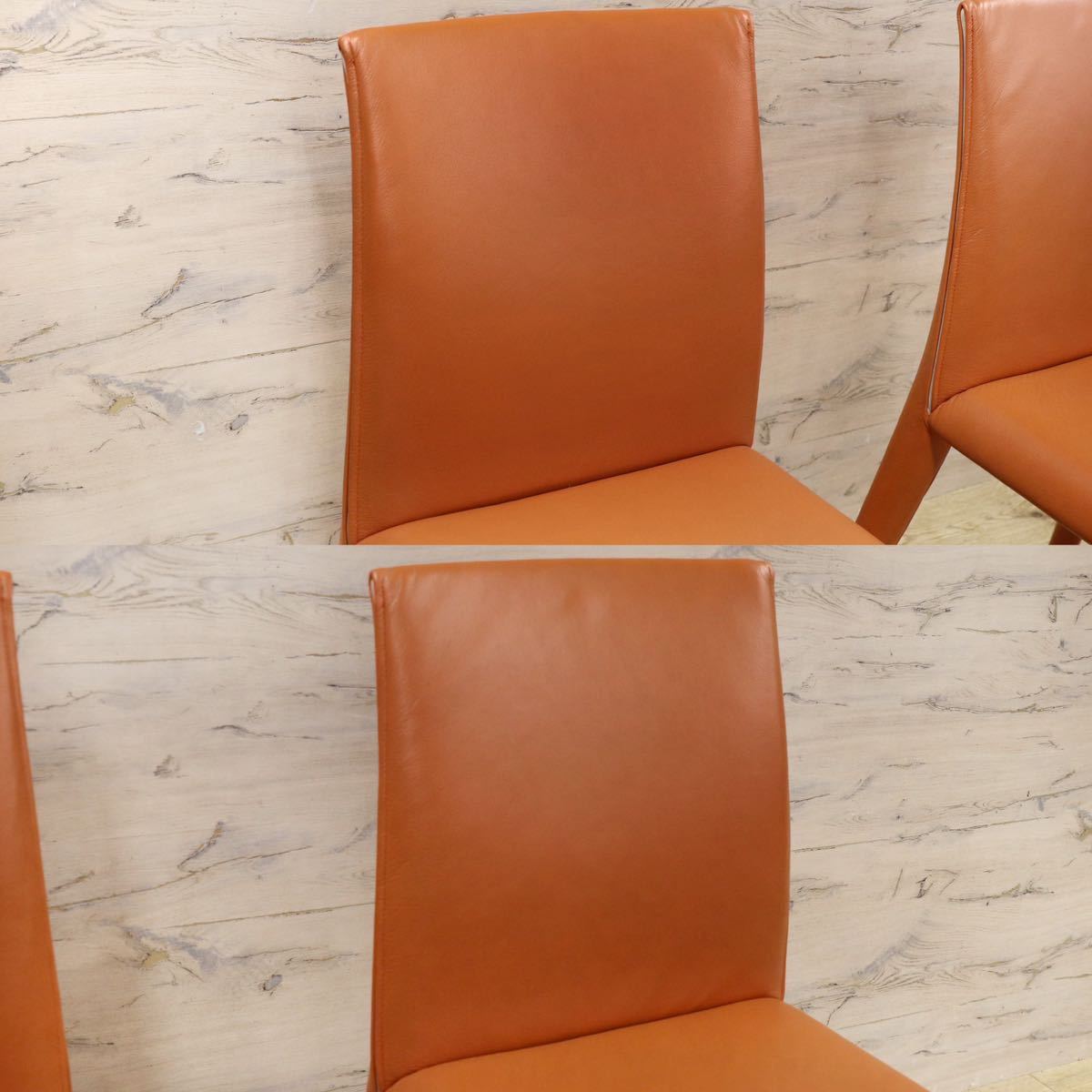 GMGF41○B&B ITALIA / ビーアンドビー VOL AU VENT ヴォロ ヴァンチェア ダイニングチェア 椅子 総本革 マリオベリーニ 定価約46万 美品