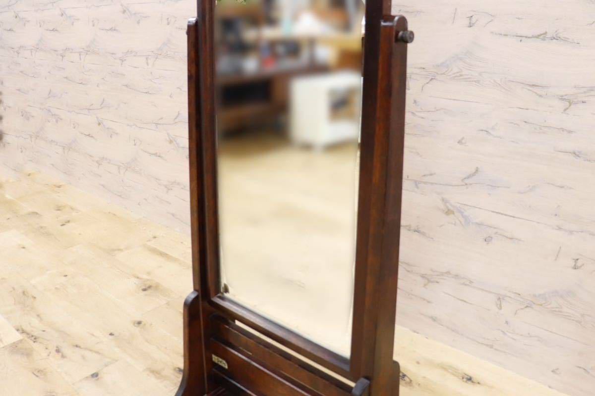 GMGS93○北海道民芸家具 姿見 全身鏡 スタンドミラー ウォールミラー 鏡 和モダン 樺材 飛騨 伝統工芸 定価約10万