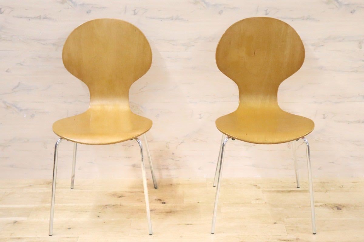 GMGS83B○北欧スタイル スタッキングチェア ダイニングチェア 椅子 エピチェア 2脚セット 木製 金属フレーム シンプル