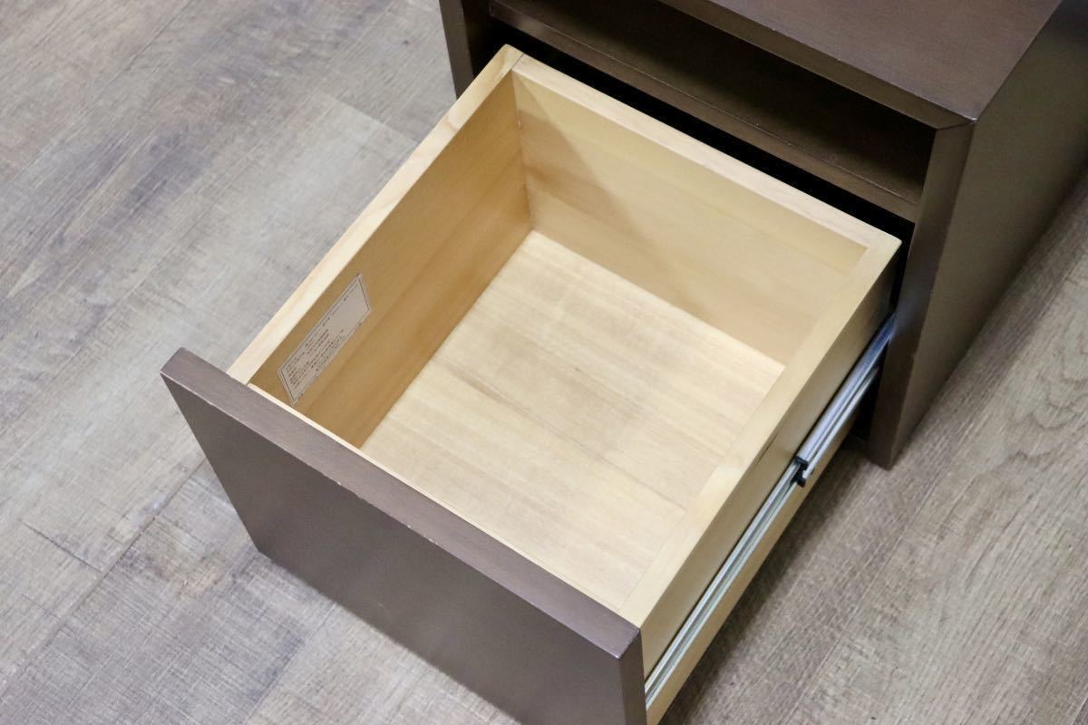 GMGK75B○France Bed / フランスベッド ライフトリートメントアレス ナイトテーブル サイドテーブル ラバーウッド材 モダン 定価約3.8万