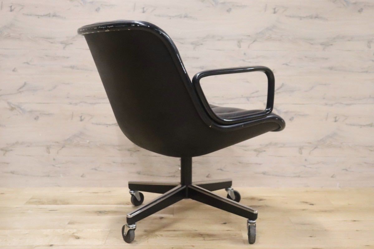 GMGN346C○knoll / ノール ポロックチェア デスクチェア アームチェア 椅子 革張り 本革 ミッドセンチュリー モダン 名作 ヴィンテージ