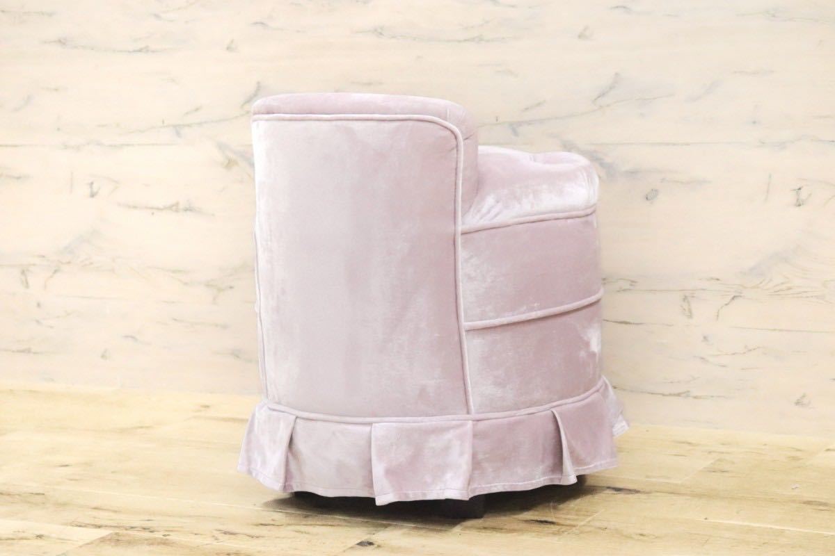 GMGT95D○kino スツール ドレッサーチェア ラウンジチェア 椅子 ファブリック ベロア クラシカル 定価約5万