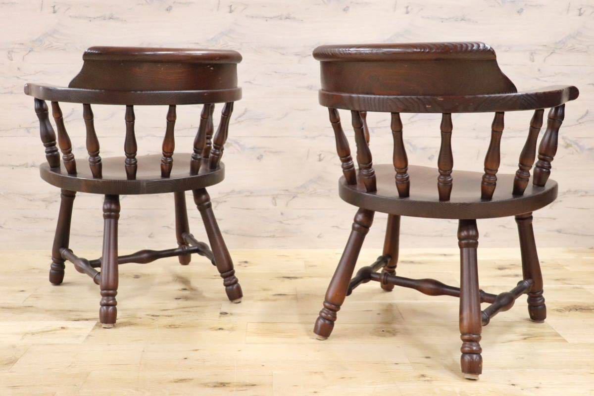 GMGN359B○飛騨産業 / HIDA キツツキ FRONTIER フロンティアシリーズ ウィンザーチェア ダイニングチェア 椅子 レトロ 2脚セット 稀少