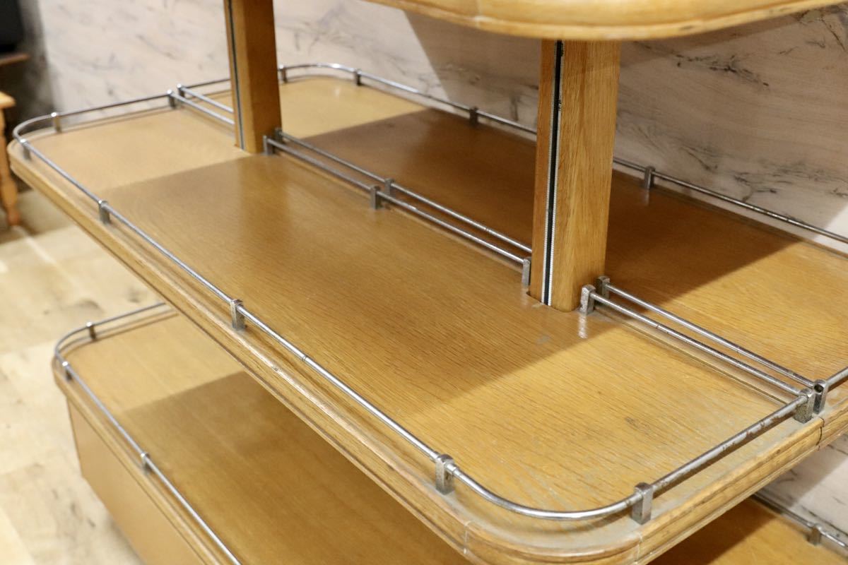 GMFH401○英国 イギリス アンティーク ディスプレイラック 棚 1940年代 オーク材 クラシック 西洋 店舗什器 輸入家具 定価38.5万