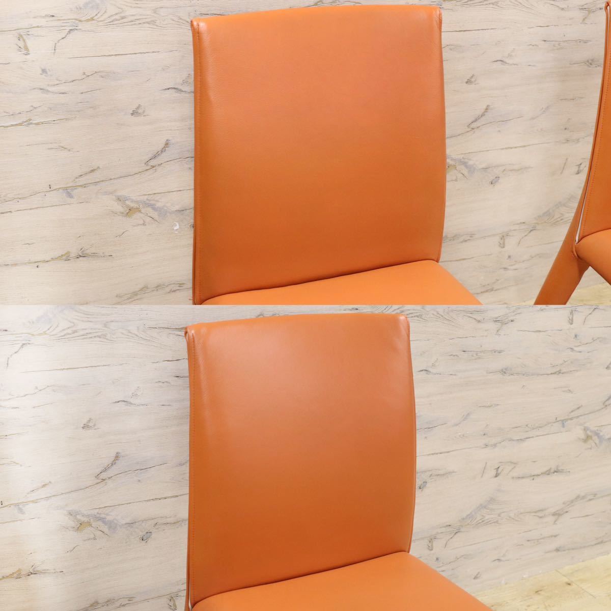 GMGO10B○B&B ITALIA / ビーアンドビー VOL AU VENT ヴォロ ヴァンチェア ダイニングチェア 椅子 総本革 マリオベリーニ 定価約46万 美品