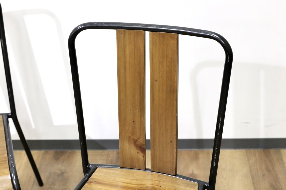 GMGN303A○MANHATTAN CHAIR / マンハッタンチェア 椅子 ダイニングチェア 2脚セット インダストリアル ウッド スチール 定価3.6万