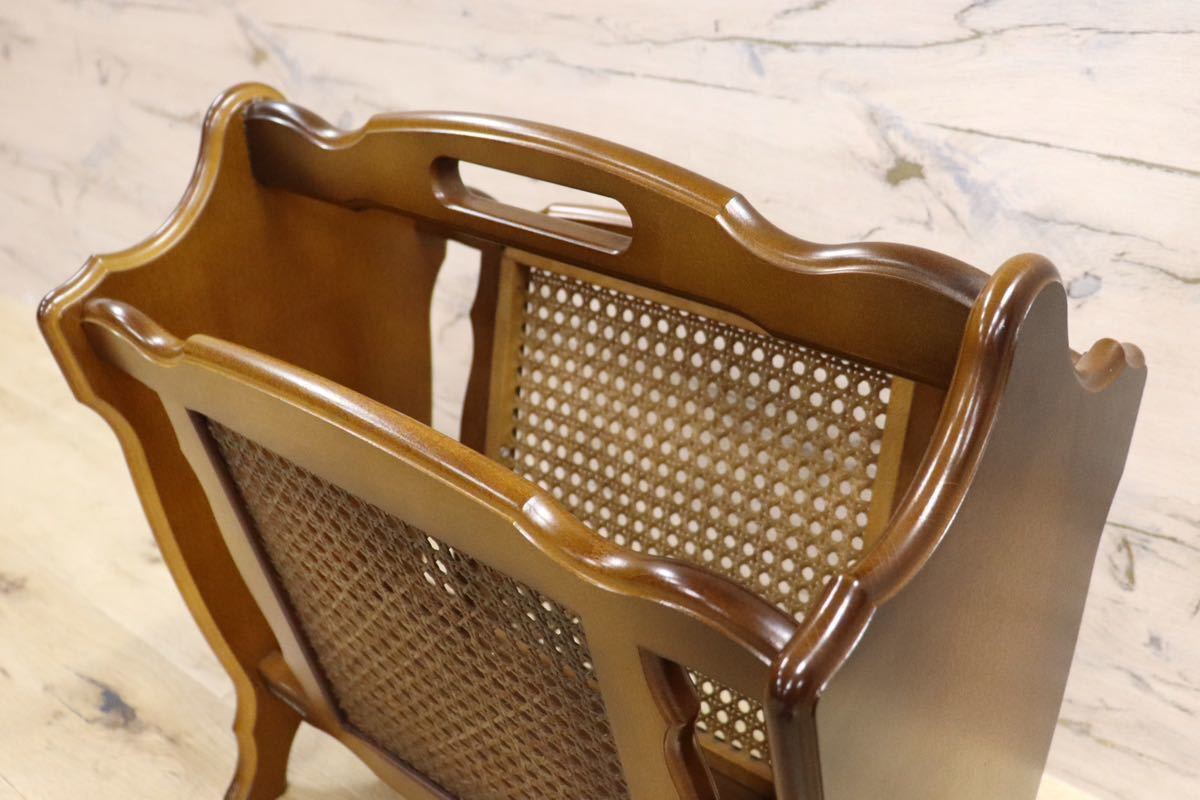 GMGN273○karimoku / カリモク コロニアル マガジンラック ブックスタンド 本棚 棚 シェルフ レトロ アンティーク インテリア 展示品