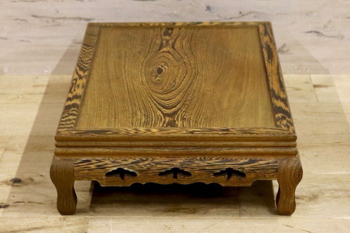 GMHH317A○鉄刀木 タガヤサン 花台 飾り台 床の間 和風 木製 盆栽台 骨董 アンティーク 古美術