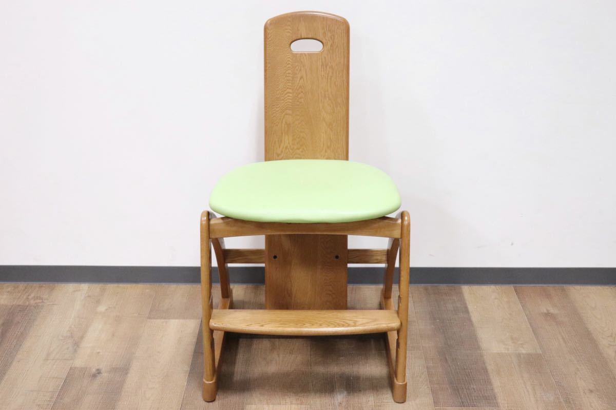 GMGH94○karimoku / カリモク キッズチェア 学習椅子 デスクチェア 椅子 高さ調整機能 グリーン 北欧スタイル 国産家具