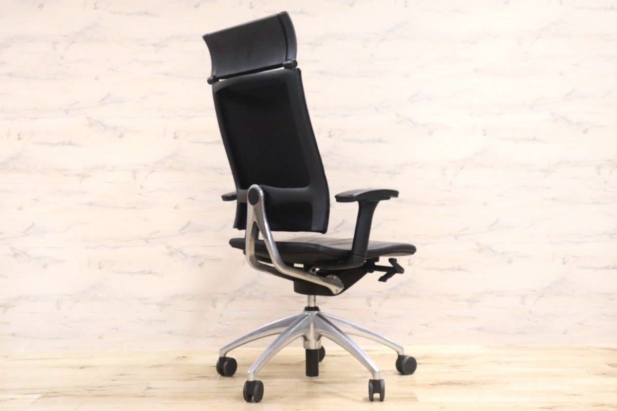 GMGF36○sedus / セダス OPEN UP オープンアップ デスクチェア ハイバックチェア 本革 黒 書斎椅子 オフィスチェア ドイツ 定価約43万