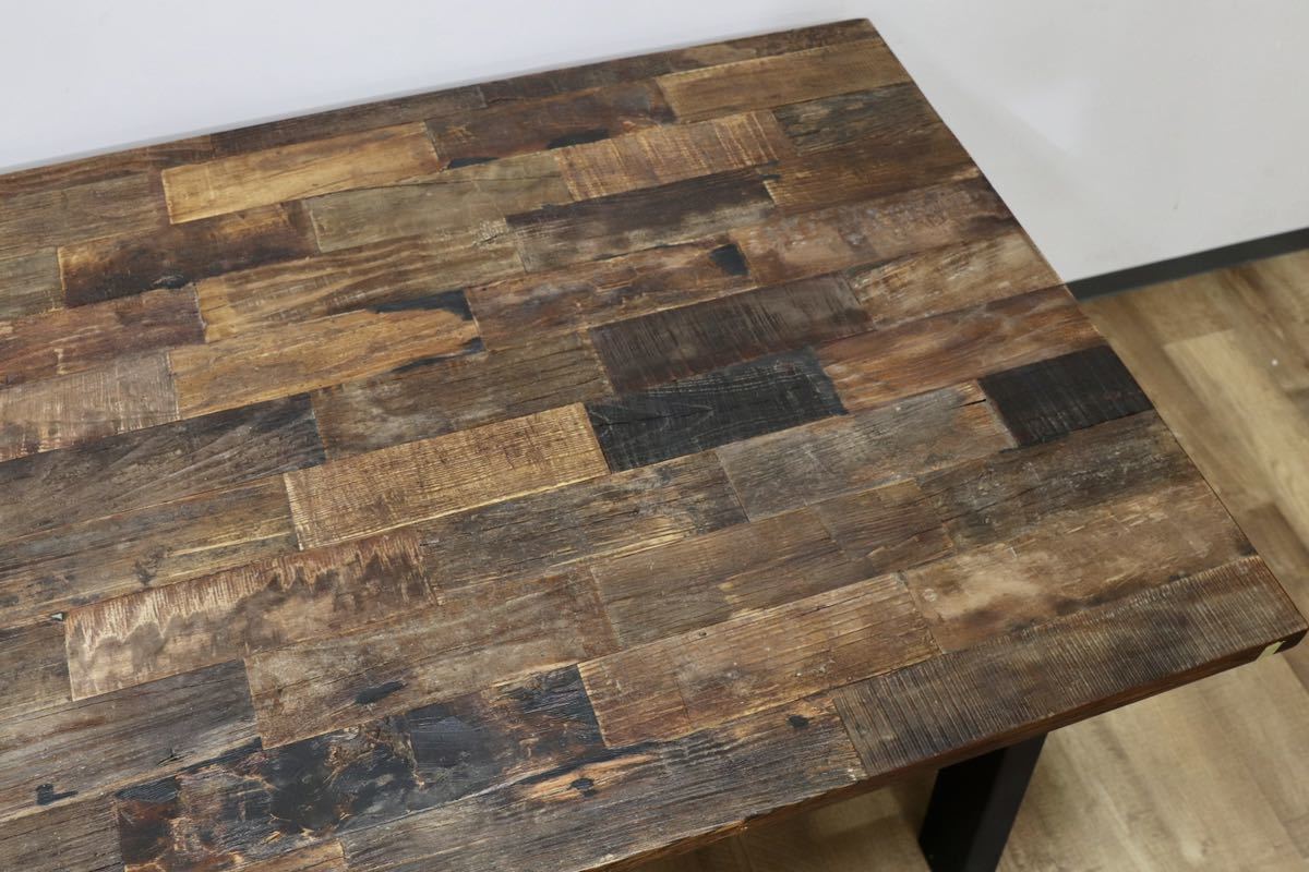 GMGN303○Dutchbone / ダッチボーン ダイニングテーブル 古材 スチール インダストリアル 工業系 無垢材 オランダ 家具 希少