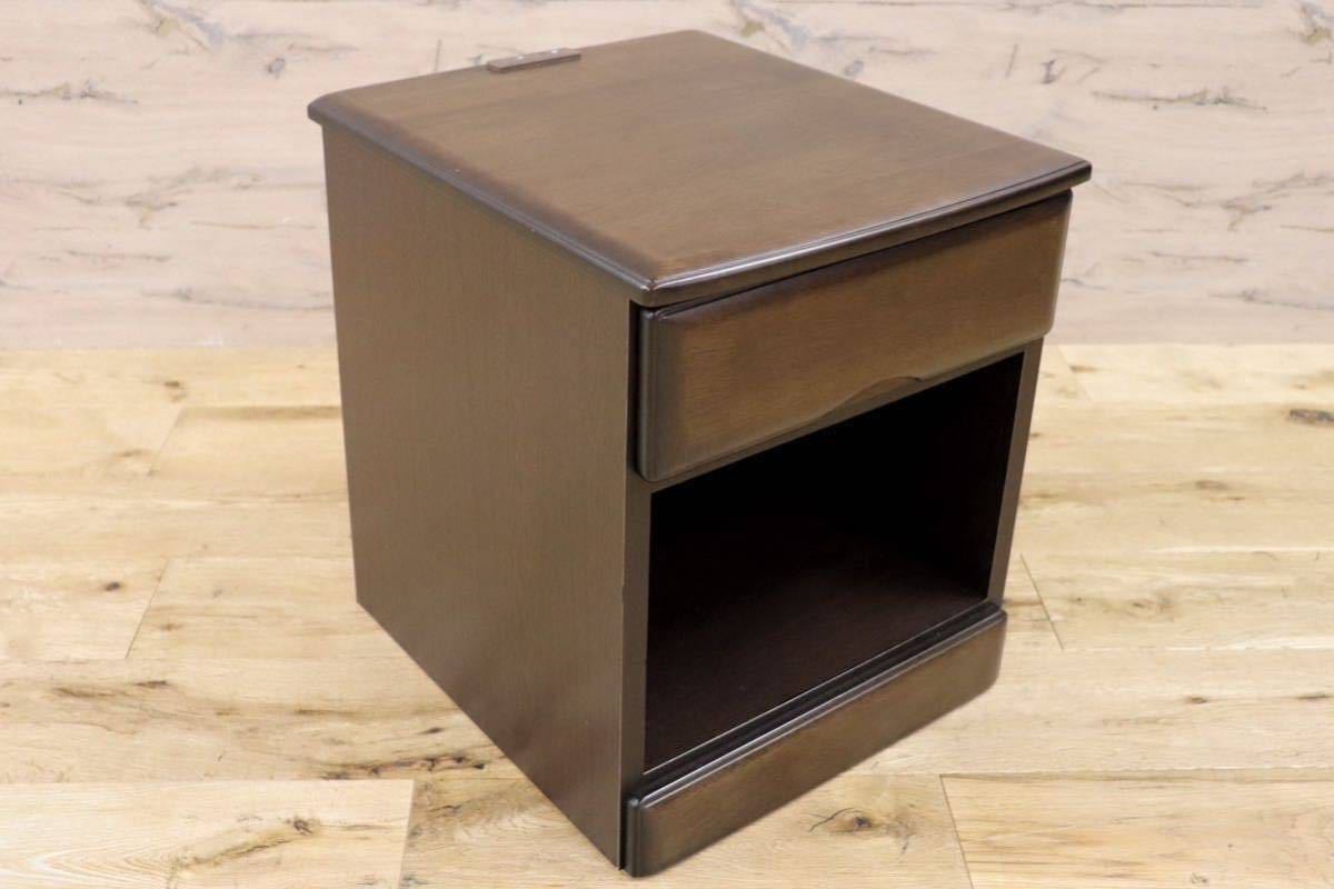 GMGH128A○サンコウ オアシス2 ナイトテーブル サイドテーブル ミニテーブル 小物収納 ダークブラウン クラシック モダン