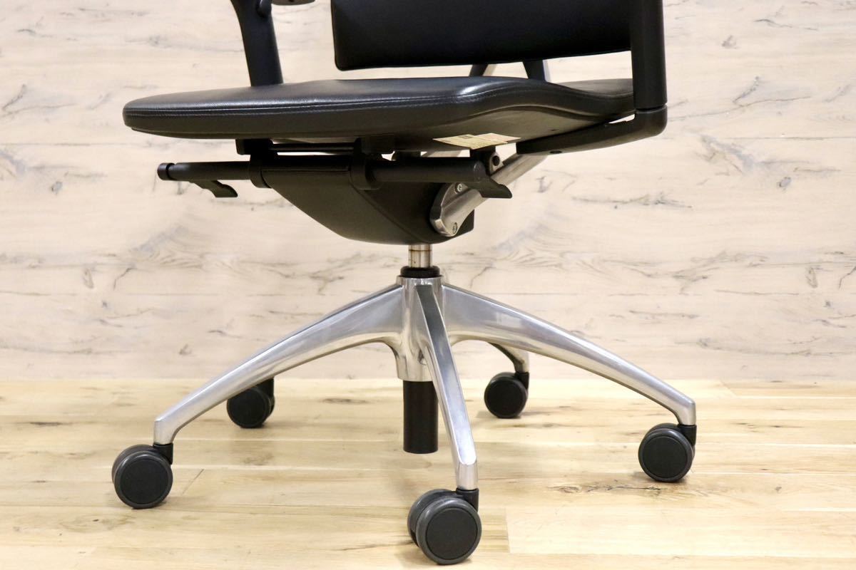 GMGF33○sedus / セダス OPEN UP オープンアップ デスクチェア ハイバックチェア 本革 黒 書斎椅子 オフィスチェア ドイツ 定価約43万