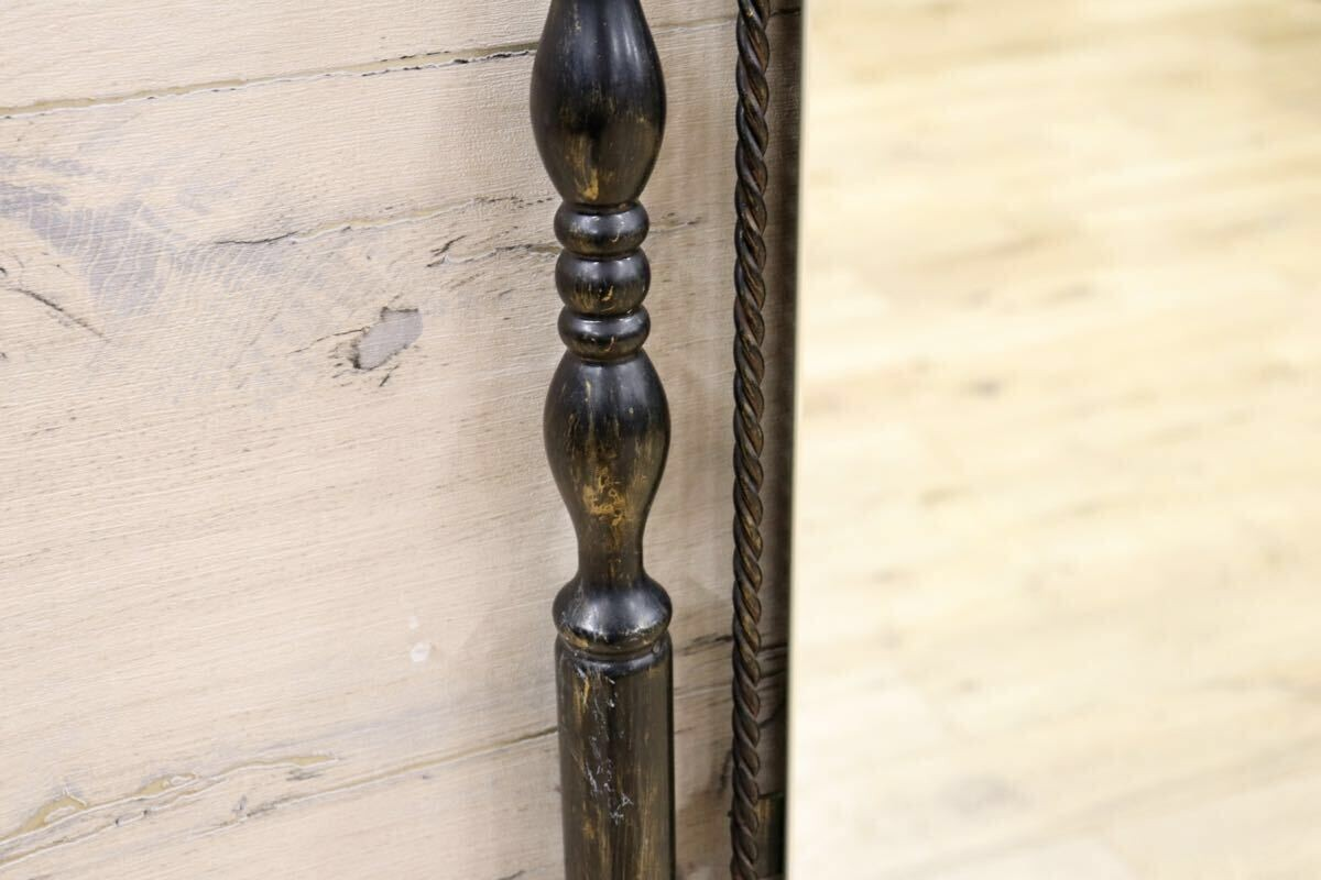 GMIK570B○アンティーク調 アイアン ウォールミラー 鏡 壁掛けミラー 姿見 壁掛け鏡 クラシック ゴシック 薔薇 インテリア