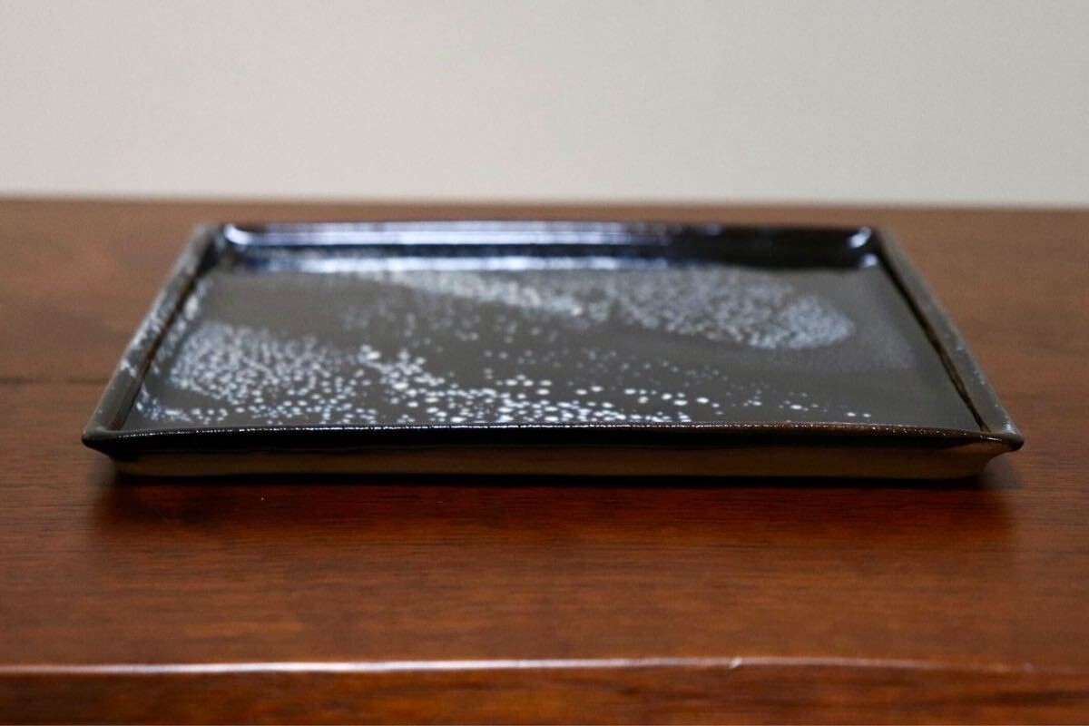 GMIO334B○陶勝窯 丹波焼 銀河四角皿 市野勝 市野勝磯 陶器 工芸品 丹波篠山 未使用
