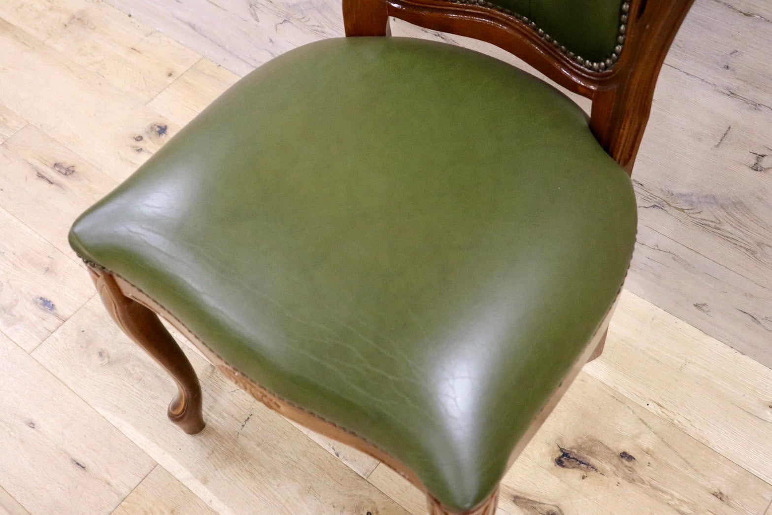 GMHH164E○イタリア ヴィンテージ ヨーロピアン ヴェローナクラシック ダイニングチェア 革張り 猫脚 ヨーロッパ家具 アンティーク