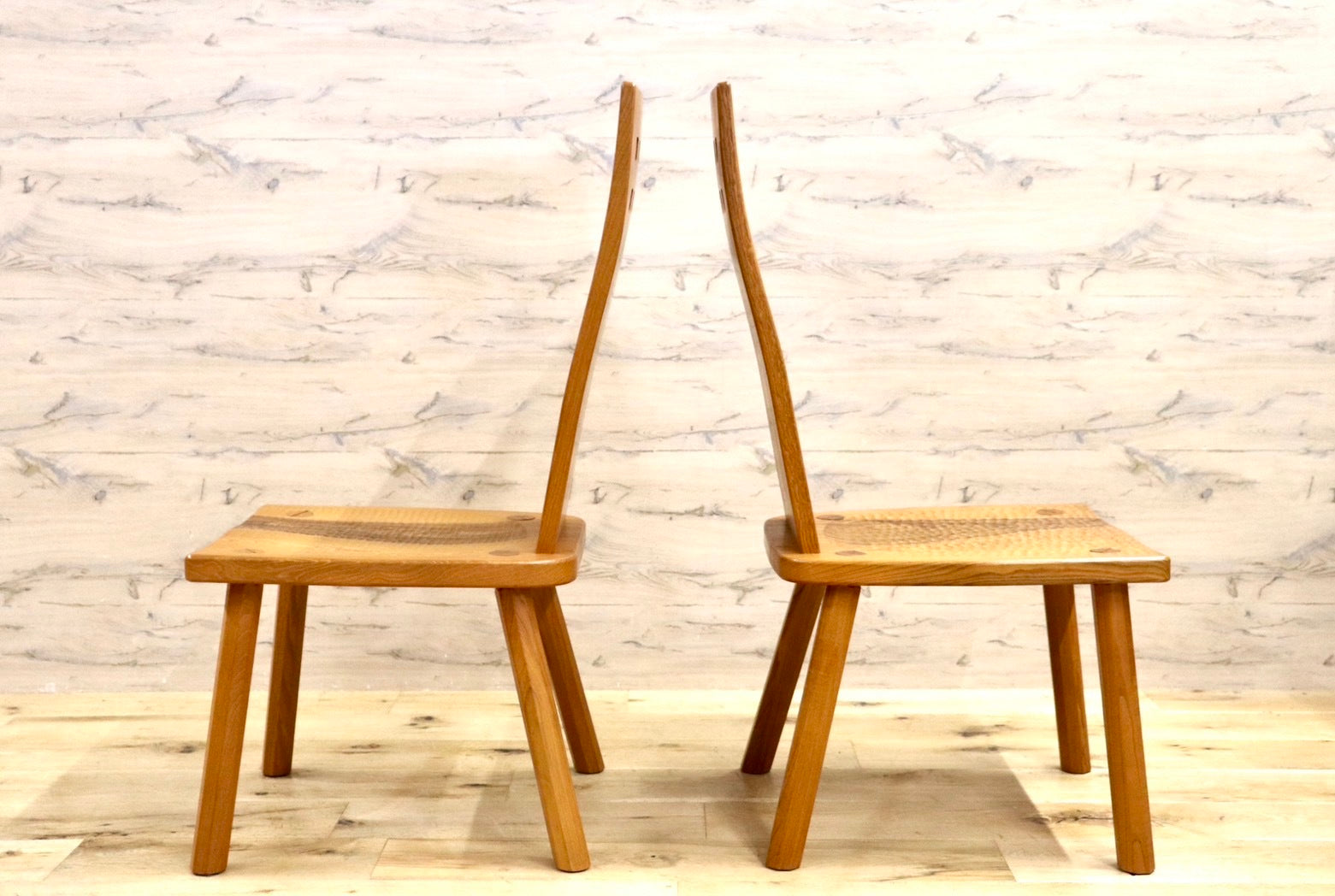 GMHS184C○谷材木店 谷信英 ダイニングチェア アームレスチェア 天然木 無垢 ナチュラル カントリー 工房家具 2脚セット