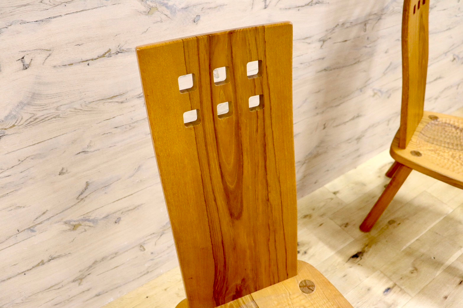 GMHS184C○谷材木店 谷信英 ダイニングチェア アームレスチェア 天然木 無垢 ナチュラル カントリー 工房家具 2脚セット