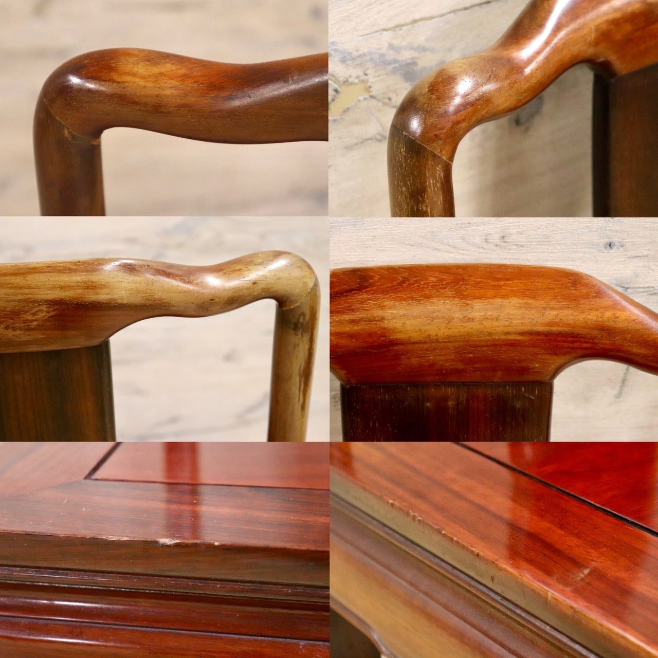 GMHH157D○唐木家具 ダイニングチェア 食卓椅子 アームチェア 花梨材 無垢 中国美術 高級家具 アジアン ヴィンテージ