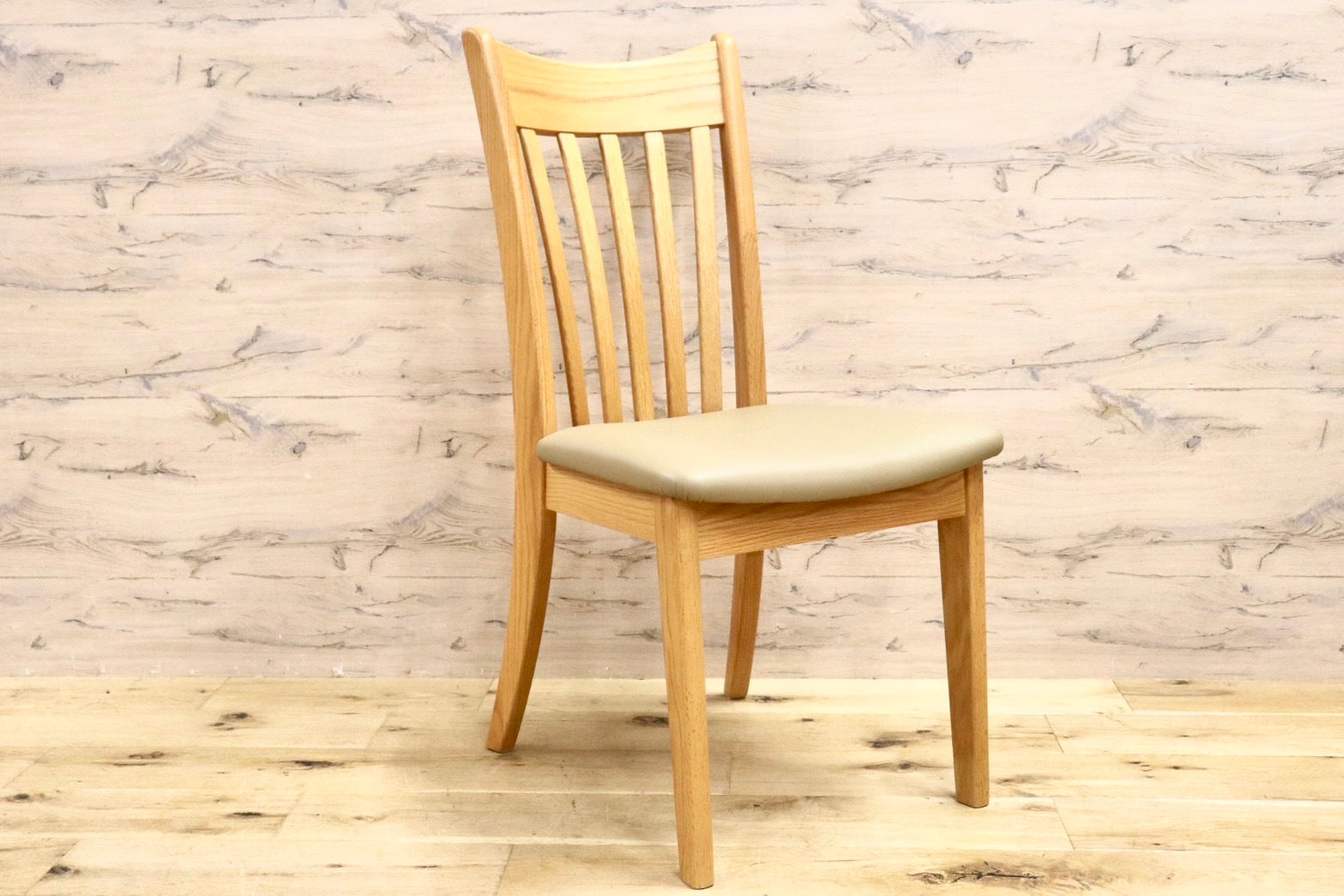 GMHS285C○NAGANO INTERIOR/ナガノインテリア ダイニングチェア 食卓椅子 合皮 オーク材 北欧スタイル