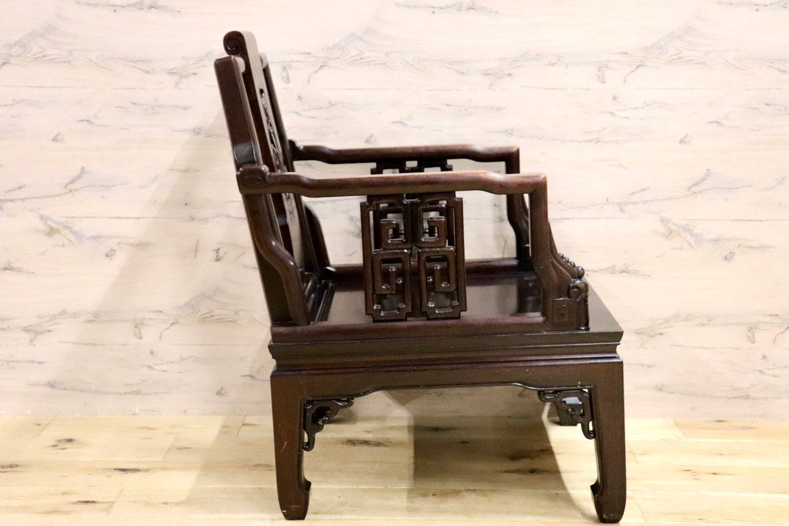 GMHS297G○中国美術 唐木家具 アームチェア 椅子 無垢材 民藝 最高級 ヴィンテージ アンティーク アジアン