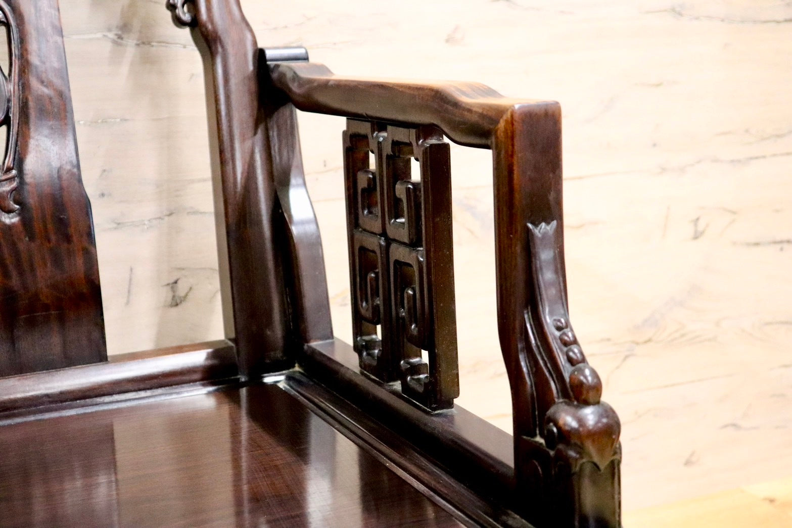 GMHS297DD○中国美術 唐木家具 アームチェア 椅子 無垢材 民藝 最高級 ヴィンテージ アンティーク アジアン