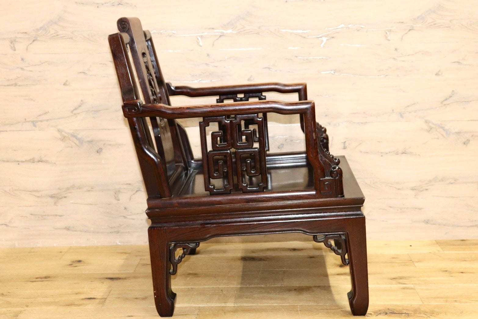 GMHS297DD○中国美術 唐木家具 アームチェア 椅子 無垢材 民藝 最高級 ヴィンテージ アンティーク アジアン